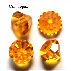 Orange Imitations de perles de cristal autrichien, grade de aaa, facette, diamant, orange, 7x5mm, Trou: 0.9~1mm