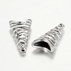 Antique Silver Tibetan Style Cone Alloy Bead Caps, Antique Silver, 24x12x6mm, Hole: 1mm & 3.5x9mm