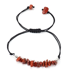 Jaspe Rouge Bracelets de perles tressées en jaspe rouge naturel, 8-5/8 pouce (22 cm)