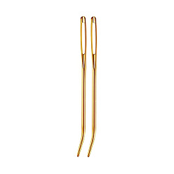 Gold Aluminum Knitting Needles, Big Eye Needles, Blunt & Bent Tip Pins, Gold, 70x2.3mm, 2pcs/set