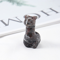 Syenite Décorations d'affichage en syénite naturelle, figurine en pierre d'énergie reiki, alpaga/lama, 20x20x40mm