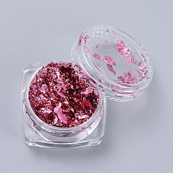 Rouge Violet Moyen Flocons d'aluminium, flocons de dorure bricolage, pour remplissage d'accessoires de bijoux époxy, support violet rouge, boîte: 2.9x1.6cm