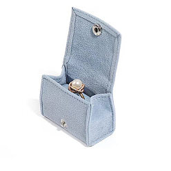 Bleu Acier Clair Boîtes de rangement de bijoux en velours arc, étui de voyage portable avec fermoir à pression, pour porte-boucles d'oreilles, cadeau pour les femmes, bleu acier clair, 3.1x6.2x4.1 cm
