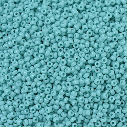 (RR412L) Vert Turquoise Opaque Perles rocailles miyuki rondes, perles de rocaille japonais, 11/0, (rr 412 l) vert turquoise opaque, 2x1.3mm, trou: 0.8 mm, environ 50000 pièces / livre
