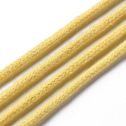 Amarillo Hilos de hilo de algodón, cordón de macramé, hilos decorativos, para la artesanía bricolaje, envoltura de regalos y fabricación de joyas, amarillo, 3 mm, aproximadamente 54.68 yardas (50 m) / rollo
