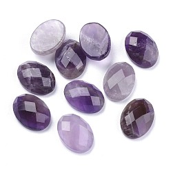 Amethyst Natural Amethyst Cabochons, Faceted, Oval, 18x13x6mm
