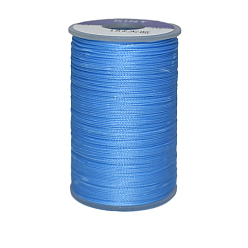 Dodger Blue Waxed Polyester Cord, 9-Ply, Dodger Blue, 0.65mm, about 21.87 yards(20m)/roll