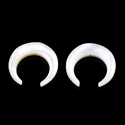 White Shell Natural White Shell Beads, Crescent Moon, 19x20x4~4.5mm, Hole: 0.8mm, about 6pcs/bag