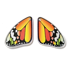 Salmon Opaque Acrylic Pendant,  
Butterfly Wings, Salmon, 34x22x1.5mm, Hole: 1.4mm