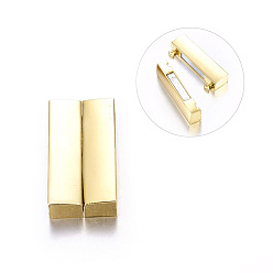 Golden Alloy Magnetic Clasps, Rectangle, Golden, 37x19x7mm, Hole: 34x4mm