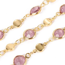Chardon Main chaînes de perles de verre, avec les accessoires en laiton, plaqué longue durée, soudé, avec bobine, chardon, lien: 13x6.5x3mm et 8.5x4.5x1.5mm