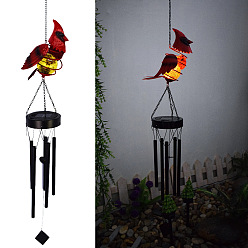 Bird Iron Wind Chime with Solar Lights, for Garden Decorations, Bird, 200x100mm