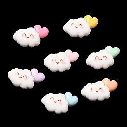 Cloud Cartoon Opaque Reisn Cabochons, for Jewelry Making, Mixed Color, Cloud, 9.5x13.5x5.5mm