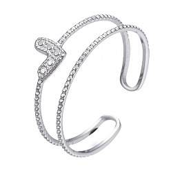 Нержавеющая Сталь Цвет 304 открытое манжетное кольцо из нержавеющей стали, массивное полое кольцо для женщин, цвет нержавеющей стали, размер США 8 (18.1 мм)