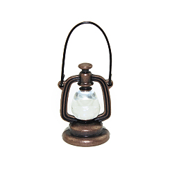 Cuivre Rouge Lampe à huile miniature en alliage, pour accessoires de jardin de maison de poupée, faire semblant de décorations d'accessoires, cuivre rouge, 23x40~55mm