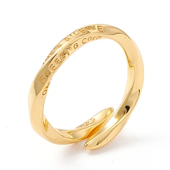 Золотой Тишина времени 925 кольцо-манжета из стерлингового серебра, витое регулируемое открытое кольцо, вдохновляющее кольцо для женщин, золотые, размер США 5 3/4 (16.3 мм)