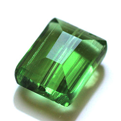 Verde Imitación perlas de cristal austriaco, aaa grado, facetados, Rectángulo, verde, 8x9.5x5 mm, agujero: 0.9~1 mm