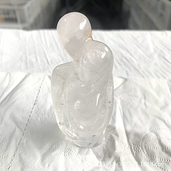 Cristal de Quartz Figurines de couple de guérison sculptées en cristal de quartz naturel, Décorations d'affichage en pierre d'énergie reiki, 40x30x80mm