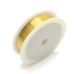 Oro Alambre de cobre redondo para hacer joyas, oro, 26 calibre, 0.4 mm, aproximadamente 39.37 pies (12 m) / rollo, 10 rollos / juego