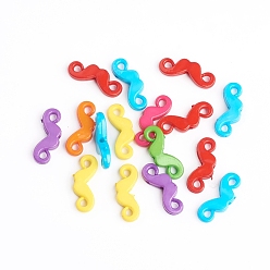 Mixed Color Opaque Acrylic Beads, Mustache, Mixed Color, 8x20x4mm, Hole: 2mm, about 1720pcs/500g