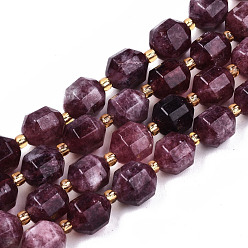 Purple Natural Dolomite Beads Strands, Faceted, Dyed, Round, Purple, 10.5x9.5mm, Hole: 1.2mm, about 31pcs/strand, 15.04 inch~15.35 inch(38.2cm~39cm)