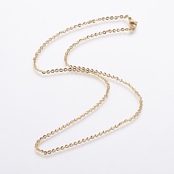 Golden 304 Stainless Steel Cable Chain Necklaces, with Lobster Claw Clasp, Golden, 17.71 inch(45cm), 2mm