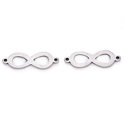 Stainless Steel Color 201 Stainless Steel Links, Laser Cut, Infinity, Stainless Steel Color, 7x22x1mm, Hole: 1mm