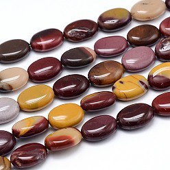 Mookaite Natural Mookaite Flat Oval Bead Strands, 14x10x6mm, Hole: 1mm, about 29pcs/strand, 15.7 inch