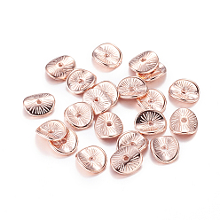 Rose Gold Tibetan Style Alloy Wavy Spacer Beads, Cadmium Free & Nickel Free & Lead Free, Arched Disc, Rose Gold, 9x1mm, Hole: 1mm
