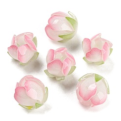 Pink Perle acrylique, fleur, rose, 13.5x14mm, Trou: 1.4mm