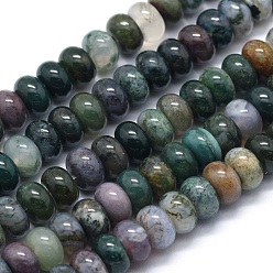 Indian Agate Natural Indian Agate Beads Strands, Rondelle, 8x5mm, Hole: 1mm, about 74pcs/strand, 15.15 inch(38.5cm)
