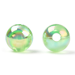 Verde Pálido Abalorios de acrílico transparentes, colores ab plateados, rondo, verde pálido, 8 mm, agujero: 2 mm, Sobre 2100 unidades / 500 g