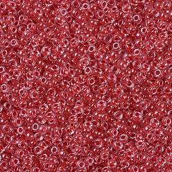 (RR226) Dark Coral Lined Crystal MIYUKI Round Rocailles Beads, Japanese Seed Beads, (RR226) Dark Coral Lined Crystal, 11/0, 2x1.3mm, Hole: 0.8mm, about 1100pcs/bottle, 10g/bottle