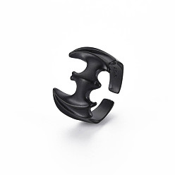 Черный Цвет Металла Мужские кольца из сплава на запястье, открытые кольца, без кадмия и без свинца, металлический черный , размер США 9 (18.9 мм)