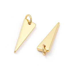 Real 18K Gold Plated Brass Pendants, Long-Lasting Plated, Triangle, Real 18K Gold Plated, 17.5x6x1.5mm, Hole: 3mm