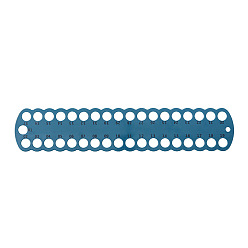 AceroAzul Soporte de hilo de punto de cruz de plástico, organizador de hilo de bordar, placa de bobinado, tablero de accesorios de costura con 37 agujeros, acero azul, 60x300 mm