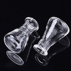 Clear Semi-manual Blown Glass Globe Cover, for DIY Glass Vial Pendants Charms, Vase, Clear, 22.5~26x15.5mm, Half Hole: 6mm, Bottle Capacity: 1.8~2.3ml(0.06~0.07 fl. oz)