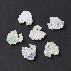Clear AB Plating Acrylic Beads, AB Color, Peacock, Clear AB, 19x21x7mm, Hole: 3mm