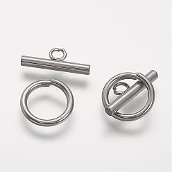 Stainless Steel Color 304 Stainless Steel Toggle Clasps, Stainless Steel Color, toggle: 15x2mm, Hole: 11mm, Bar: 20x7x3mm, Hole: 3mm.