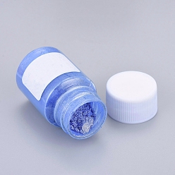Bleu Dodger Poudre de perle de pigment de mica nacré, pour la résine UV, fabrication de bijoux artisanaux en résine époxy et nail art, Dodger bleu, bouteille: 29x50 mm, sur 6~7 g / bouteille