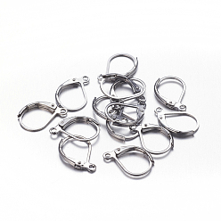 Gunmetal Brass Leverback Earring Findings, with Loop, Lead Free and Cadmium Free, Gunmetal, Size: about 10mm wide, 15mm long, hole: 1mm