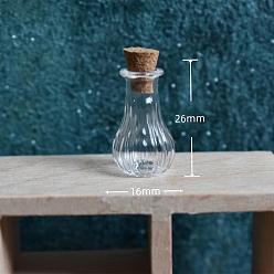 Clear Glass Bottle, with Cork Plug, Wishing Bottle, Clear, 1.6x2.6cm