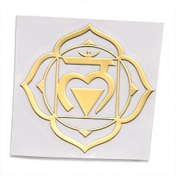 Golden Self Adhesive Brass Stickers, Scrapbooking Stickers, for Epoxy Resin Crafts, Chakra, Golden, 3.4x3.4x0.05cm