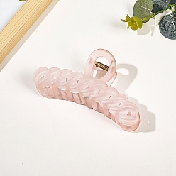 Pink Grandes pinzas para el cabello de acrílico esmerilado, abrazaderas de mandíbula antideslizantes de cadena de bordillo para mujeres niñas, rosa, 60x110 mm