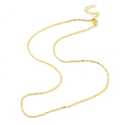 Golden Rack Plating Brass Column & Round Ball Chain Necklaces, Long-Lasting Plated, Lead Free & Cadmium Free, Golden, 17.64 inch(44.8cm)
