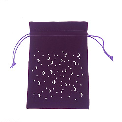 Others Velvet Tarot Cards Storage Bags, Tarot Desk Storage Holder, Purple, Starry Sky Pattern, 18x13cm