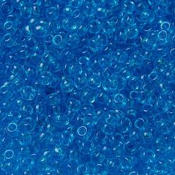 (RR148D) Transparent Dark Aqua Миюки круглые бусины рокайль, японский бисер, (rr 148 d) прозрачный темно-синий, 8/0, 3 мм, отверстие : 1 мм, Около 2111~2277 шт / 50 г