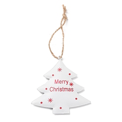Árbol de Navidad Decoración colgante grande de hierro con tema navideño, cuerda de cáñamo árbol de navidad fiesta adornos colgantes, árbol de Navidad, 192 mm