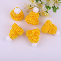 Gold Polyester Doll Woolen Hat, for Accessories Decorate Doll, Gold, 60x43x12.5mm