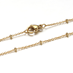 Oro 304 de acero inoxidable Rolo cadenas collares, con cierre de langosta, dorado, 17.7 pulgada (45 cm)